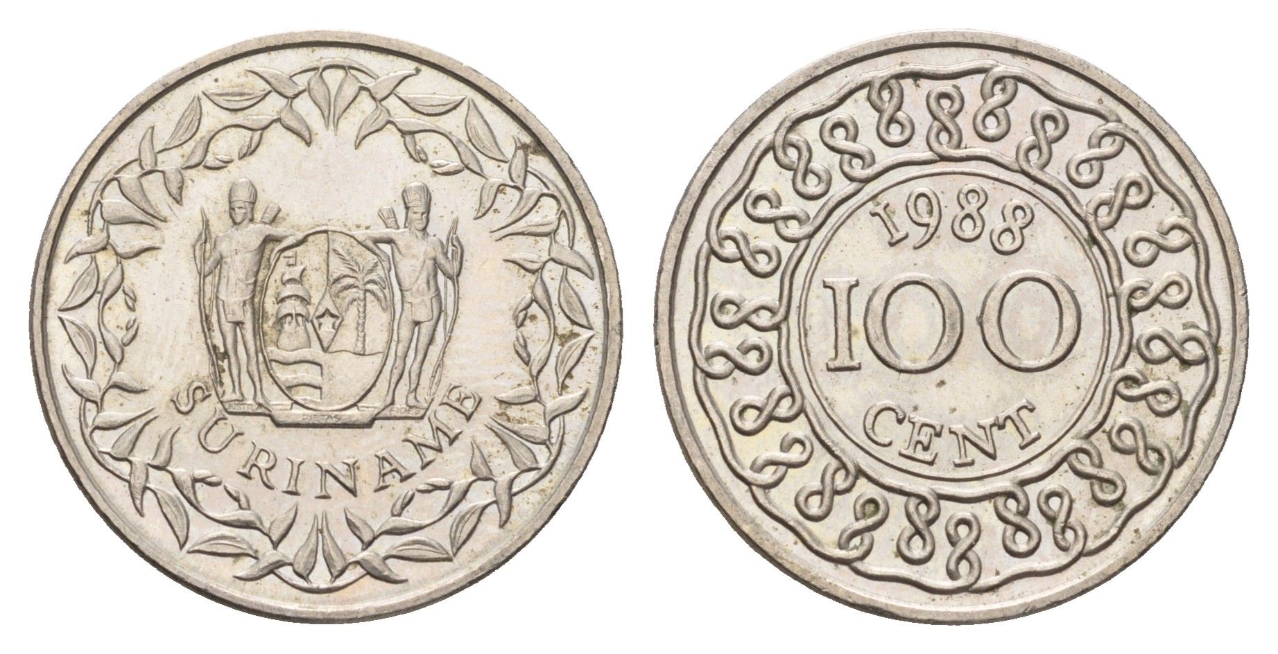 Суринам 100 центов 1988 KM 23 медно-никель UNC 4132-242