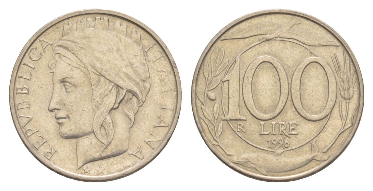 Италия 100 лир 1996 R KM 159 медно-никель 4633-756