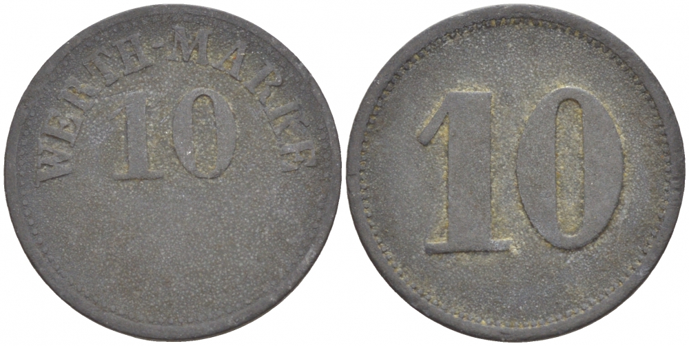 ГЕРМАНИЯ ЖЕТОН ПЛАТЕЖНЫЙ ND 10 WERTH MARKE, БЕЗ НАДЧЕКАНОК цинк 4532-1114