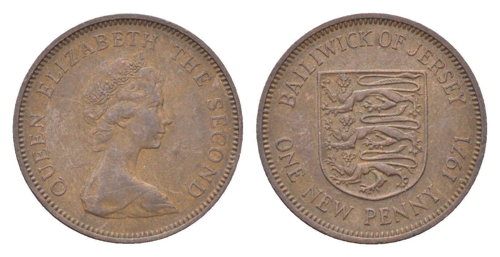 Джерси 1/2 нового пенни 1971 Елизавета II (1952-2022) KM 29 бронза 4702-728