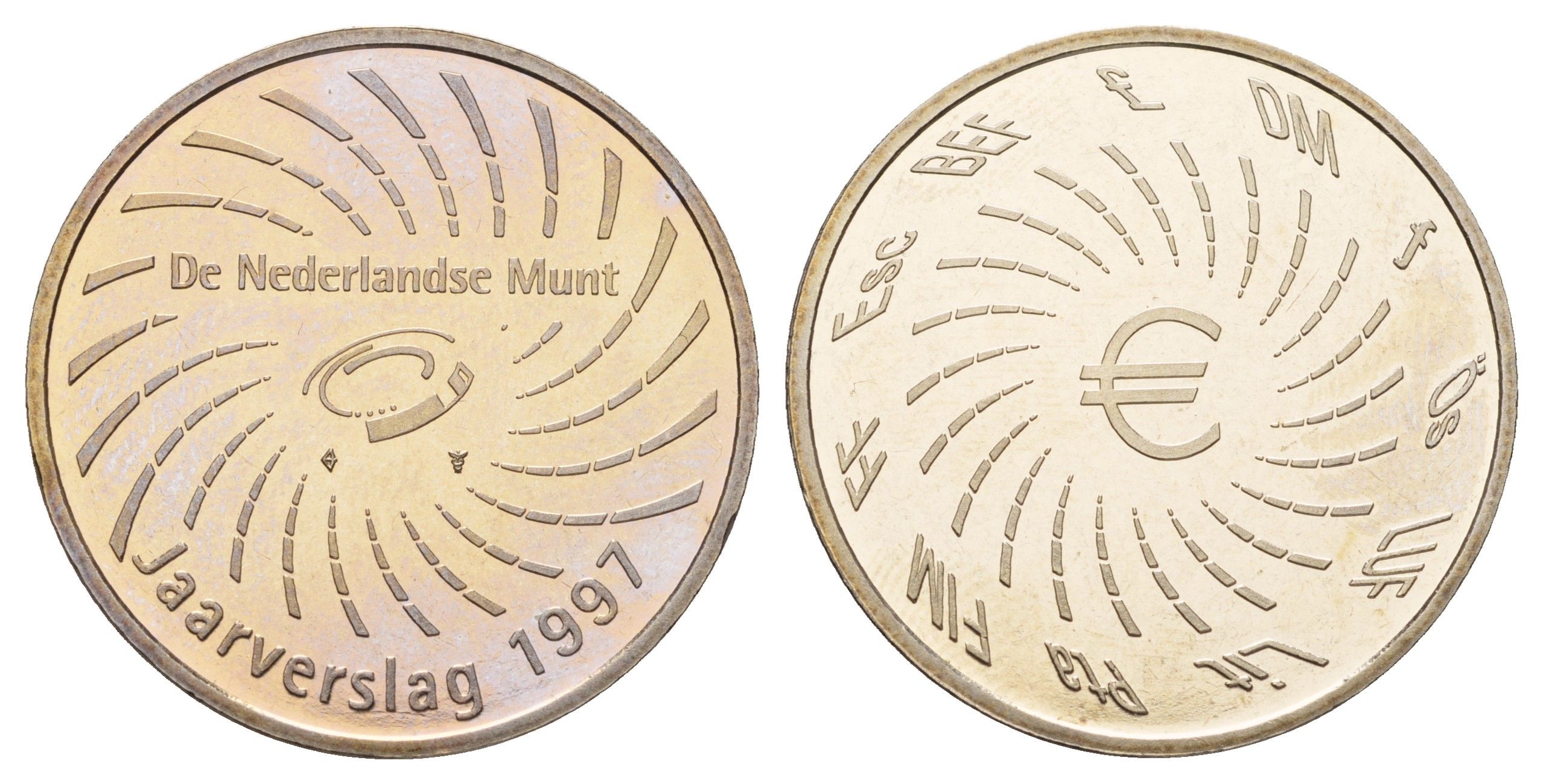 Нидерланды медаль монетного двора 1997 диаметр 33 мм, вес 15,5 гр медно-никель 189-714