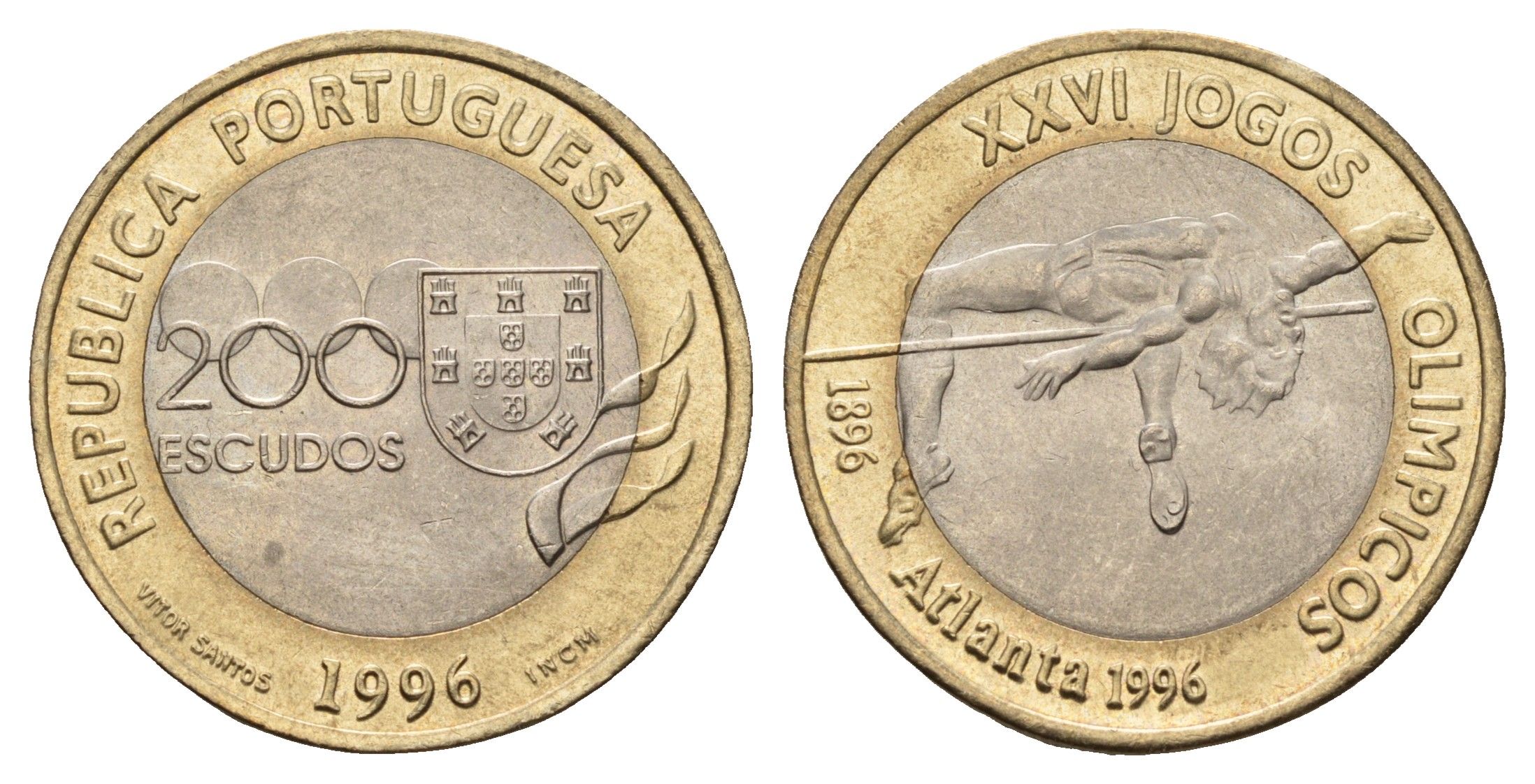 Португалия 500 эскудо 1996 XXVI летние Олимпийские Игры, Атланта 1996 KM 687 биметалл UNC 4678-827