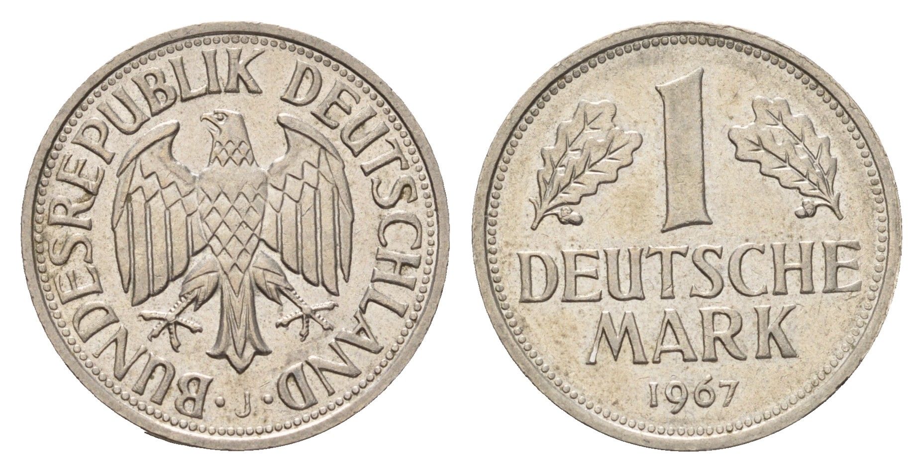 ФРГ 1 марка 1967 J KM 110, J. 385 медно-никель 3459-945