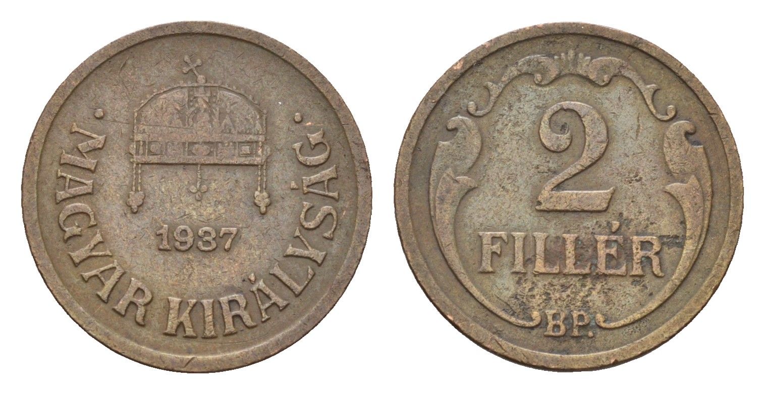 Венгрия 2 филлера 1937 KM 506 бронза 4658-935