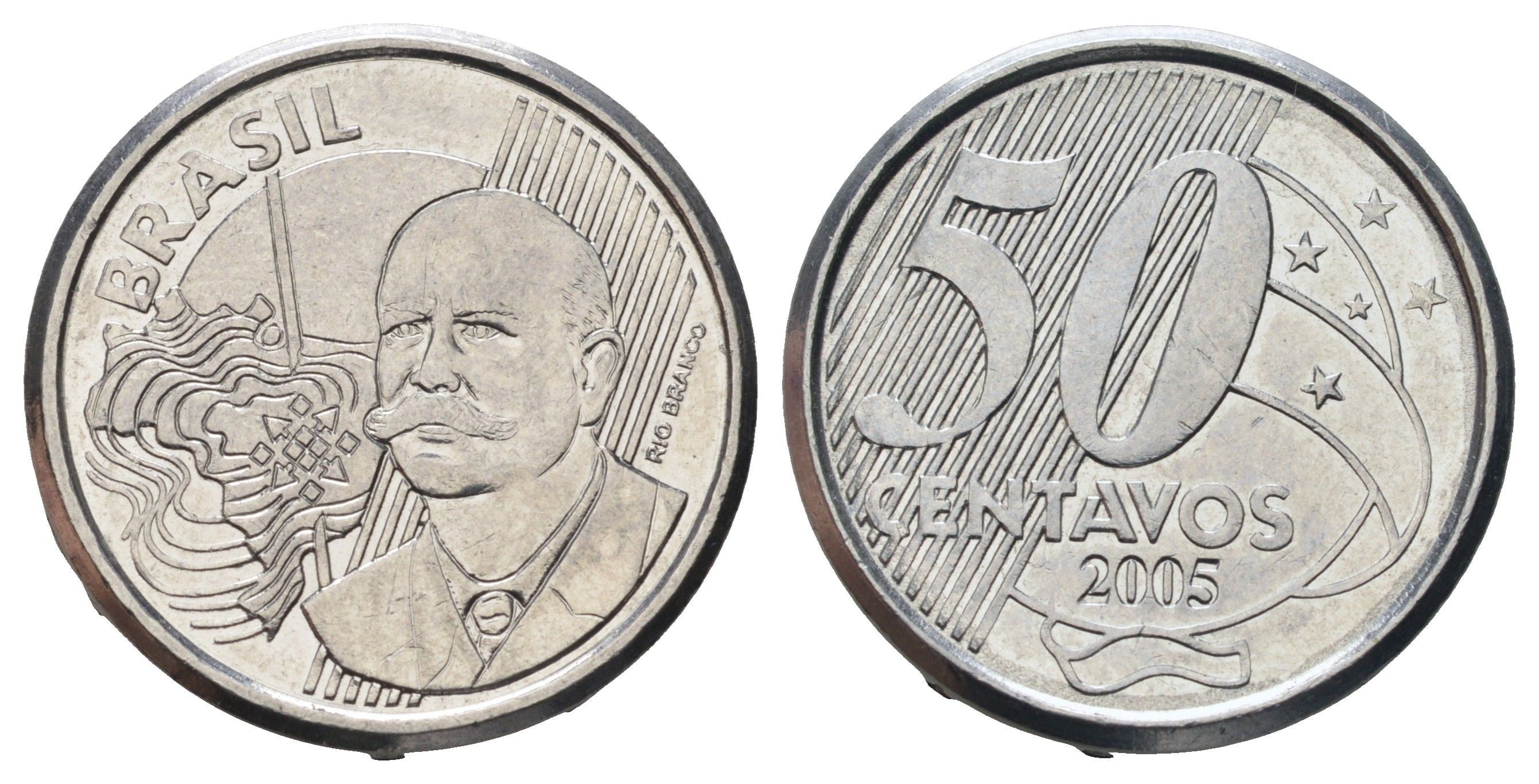 Бразилия 50 сентаво 2005 KM 651a нержавеющая сталь UNC 4150-1035