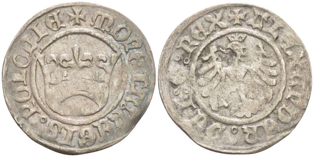 Великое княжество Литовское 1/2 гроша (полугрош) 1501-1506 Александр I король Польский (1501-1506), вес 1,06 гр., корона Saurma 5283 серебро 1517-315