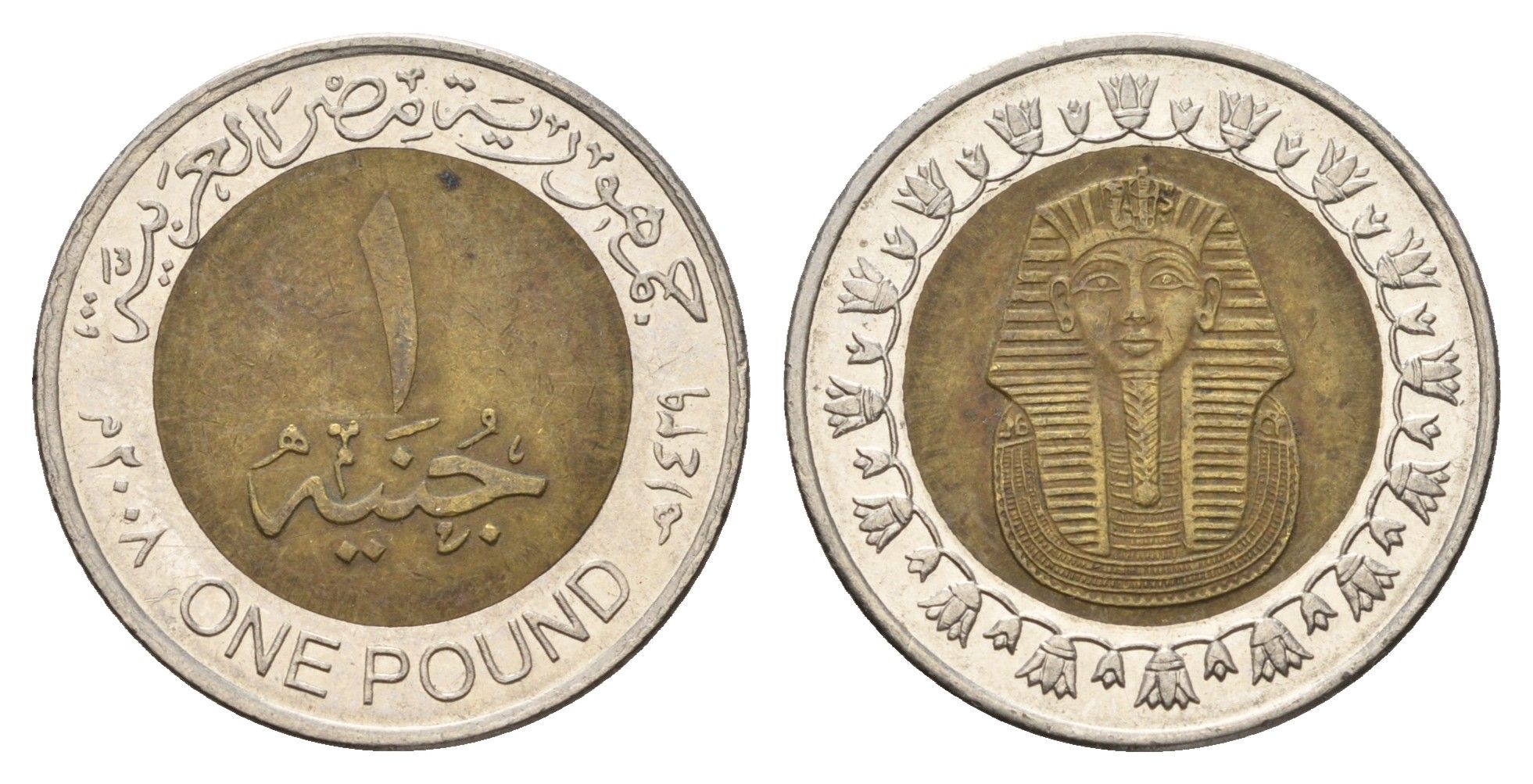 Египет 1 фунт 2008 сфинкс KM 940a биметалл 4673-835