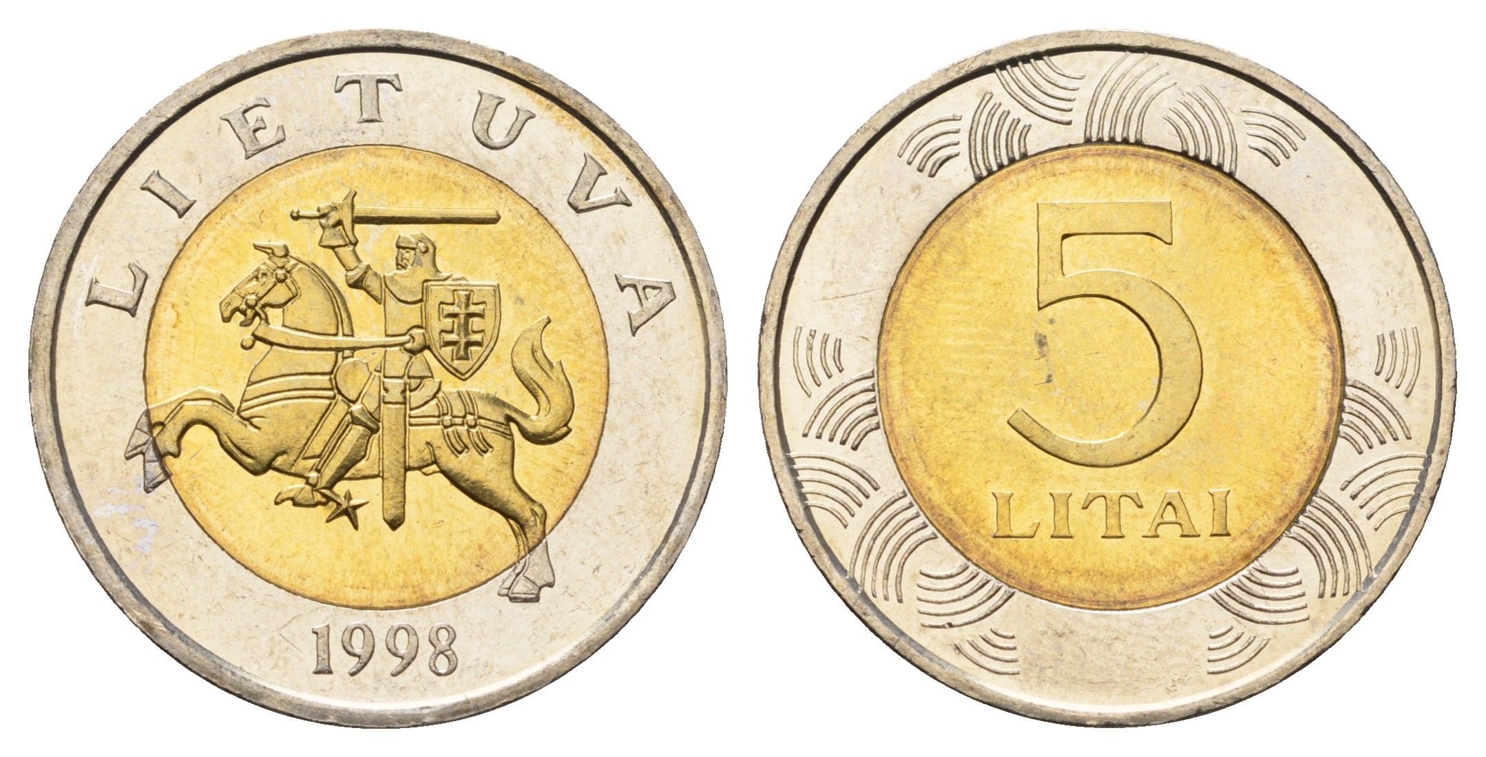 Литва 5 лит 1998 KM 113 биметалл UNC 08-1246