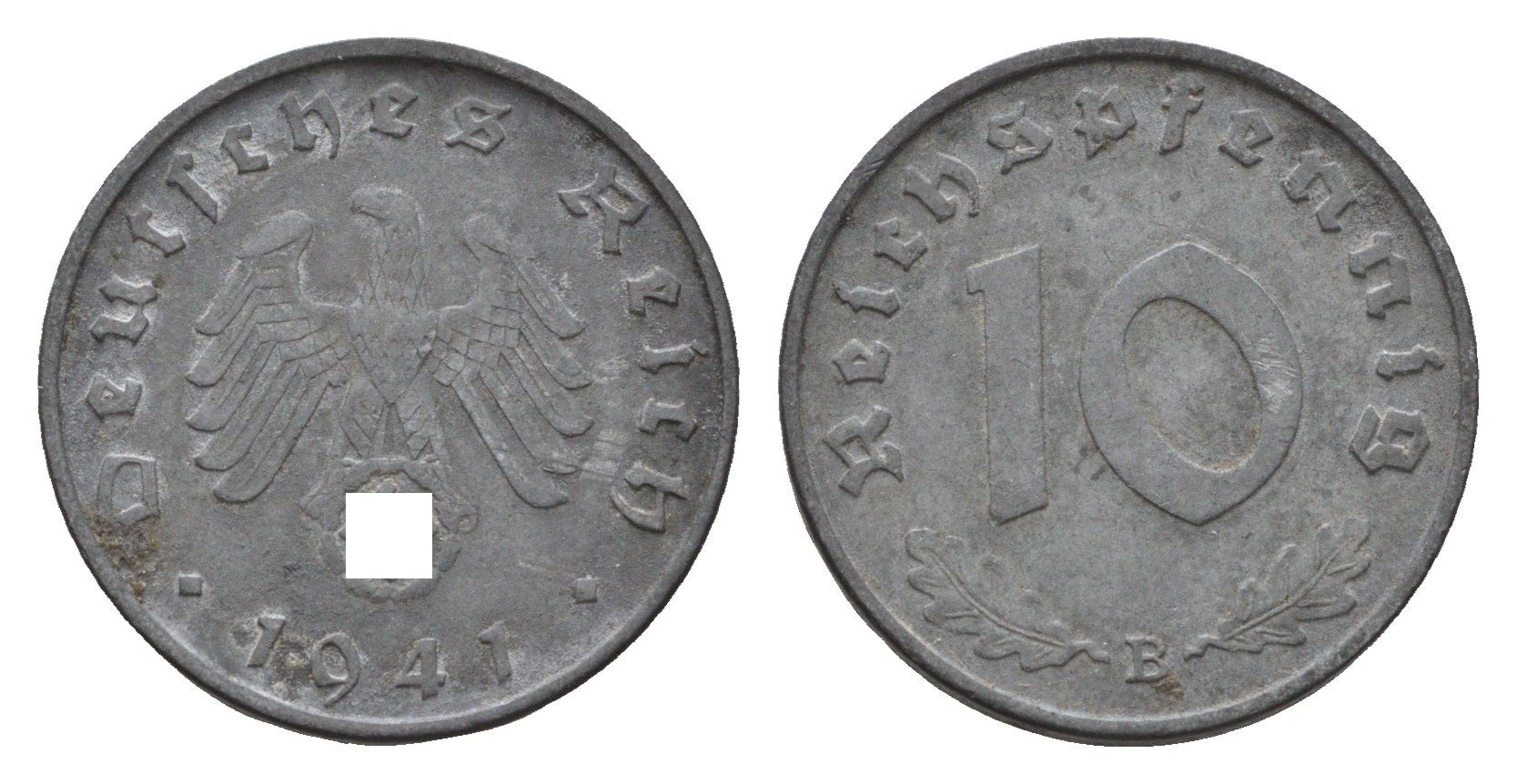 Германия 10 рейхспфеннигов 1941 B KM 101, J. 371 цинк 4684-1127