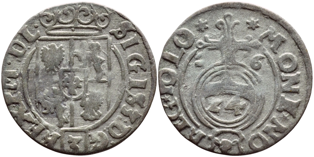 Польша  1/24 талера 1616 Сигизмунд III, Ваза (1587-1632) KM 41 серебро    1530-432