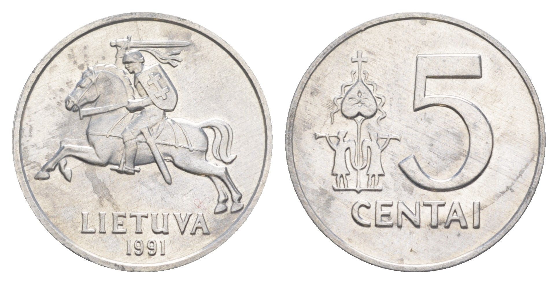 Литва 5 центов 1991 KM 87 алюминий UNC 4566-555