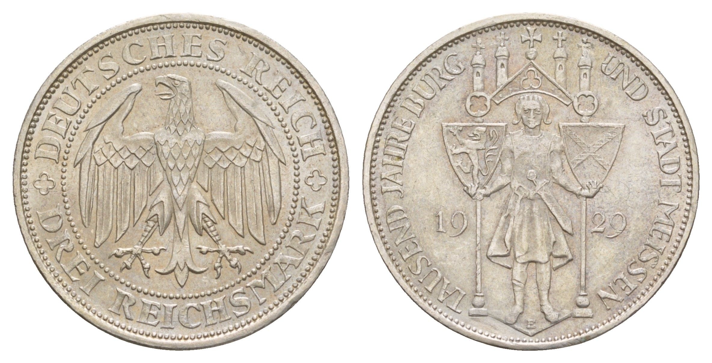 Германия 3 рейхсмарки 1929 1000 лет Мейсену KM 65 серебро UNC 1525-445