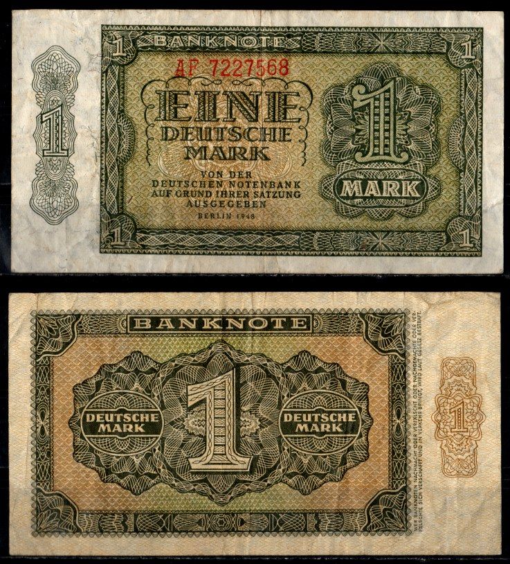 Германия 1 марка 1948 Pick 9 бумага 8621-25-3-2