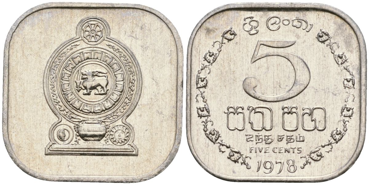 Шри-Ланка 5 центов 1978 KM 139a алюминий 4136-569