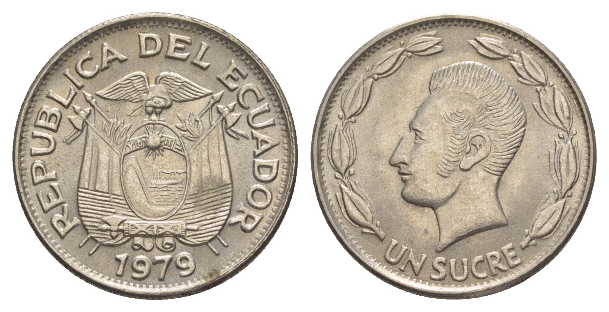 Эквадор 1 сукре 1979 KM 78b сталь плакированная никелем UNC 4641-652