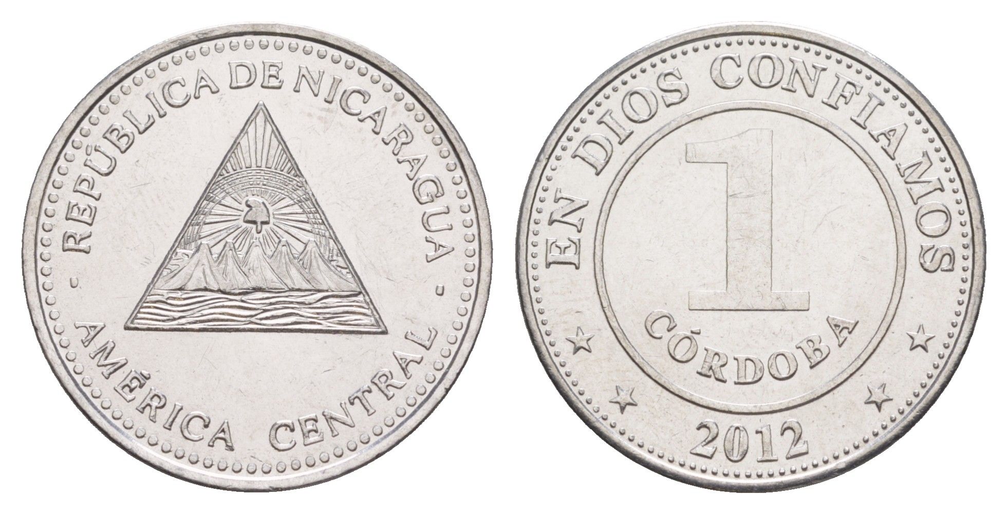 Никарагуа 1 кордоба 2012 KM 101 сталь плакированная никелем UNC 4641-415