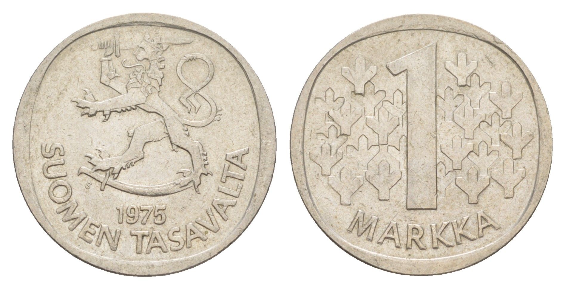 Финляндия 1 марка 1975 KM 49a медно-никель 4648-537