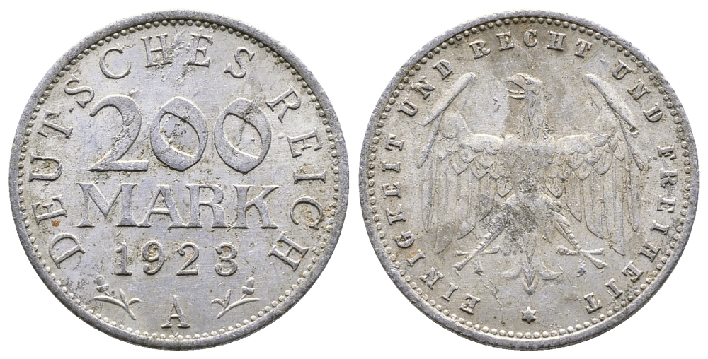 ГЕРМАНИЯ 200 МАРОК 1923 A KM 35, J. 304 алюминий 4380-443