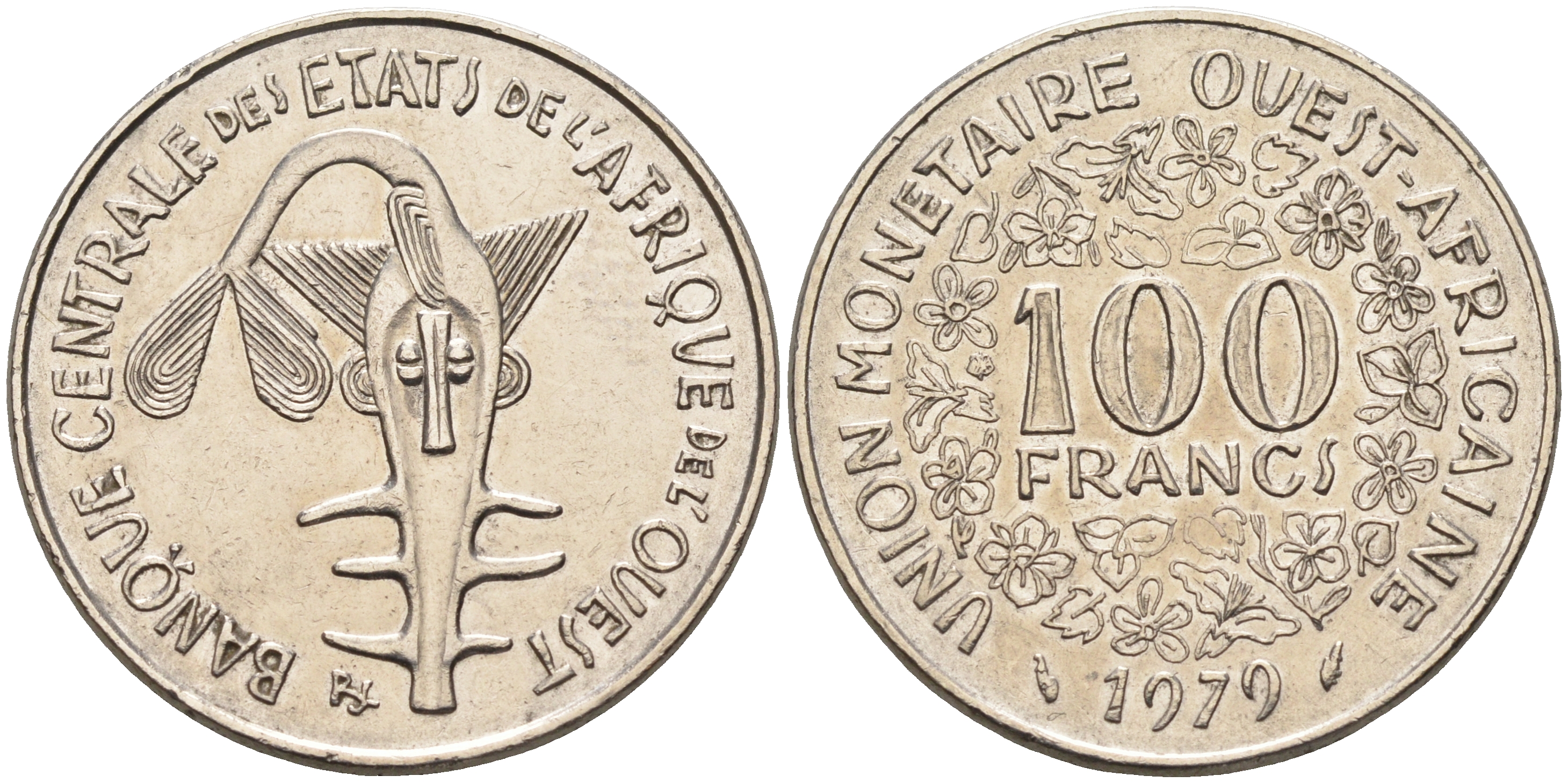 Валютное сообщество стран Западной Африки 100 франков 1979  KM 4 никель    4595-756