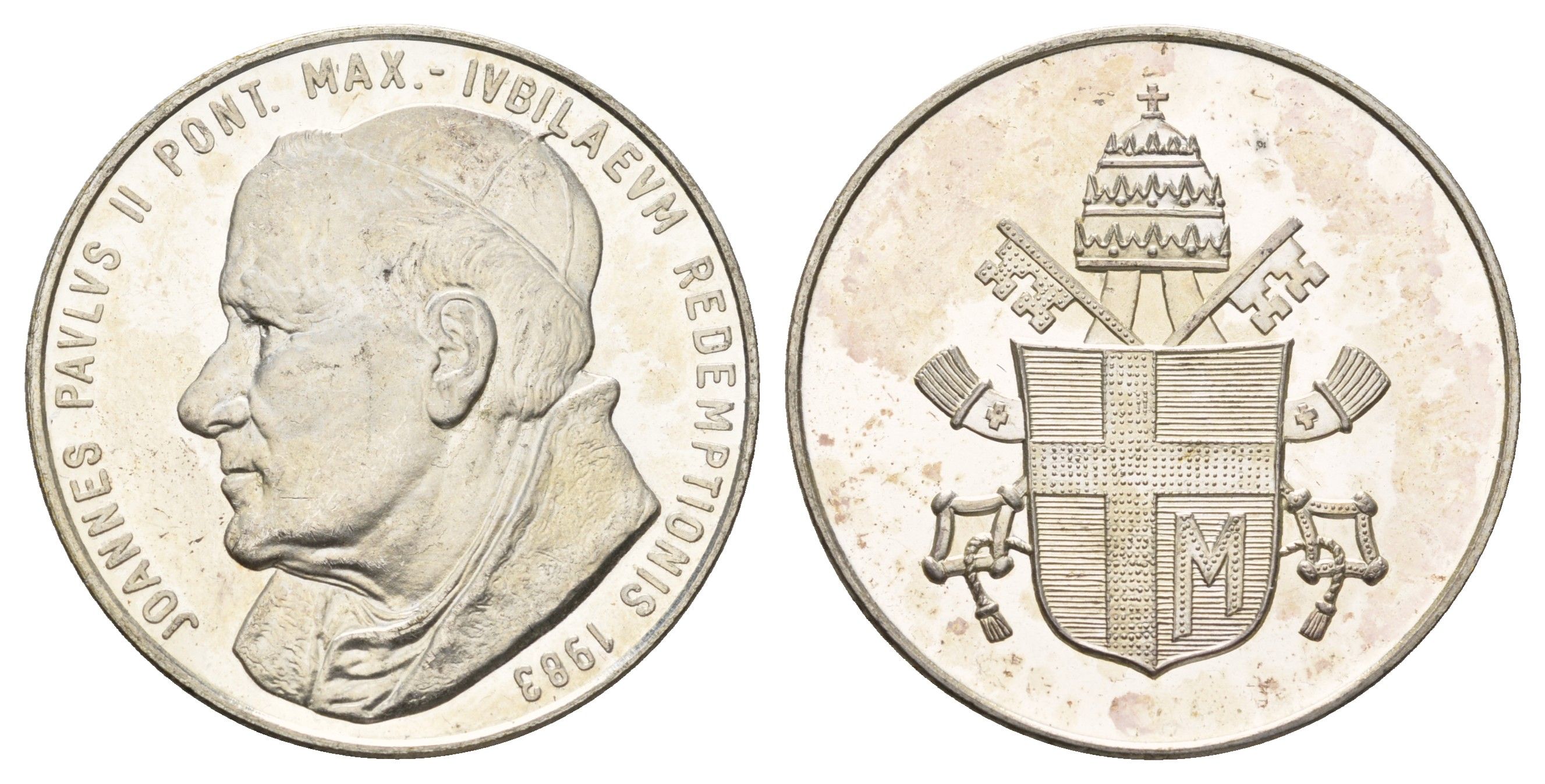 Ватикан медаль в честь избрание папой римским Иоанна Павла II ND (1978) Папский герб, диаметр 34 мм, вес 13,9 гр медно-никель плакированный серебро 4667-1241