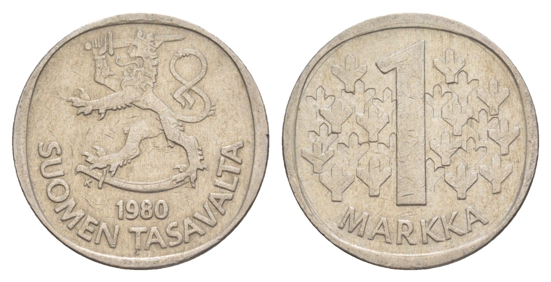 Финляндия 1 марка 1980 KM 49a медно-никель 4648-545