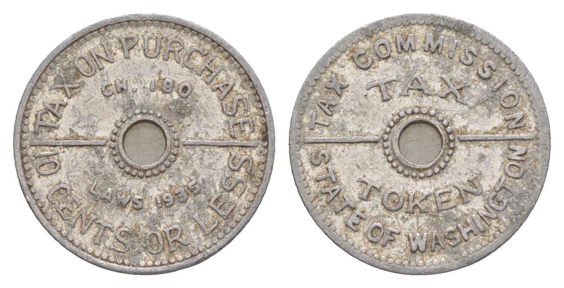 США, Вашингтон налоговой жетон в 10 центов ND алюминий 4636-1026