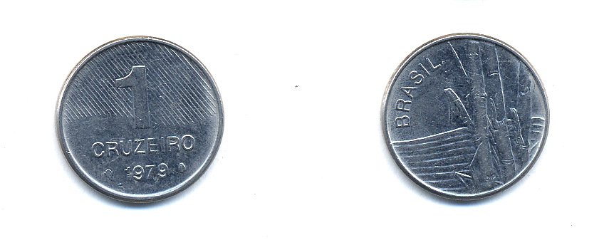 Бразилия 1 крузейро 1979 сахарный тростник KM 590 нержавеющая сталь 76-911