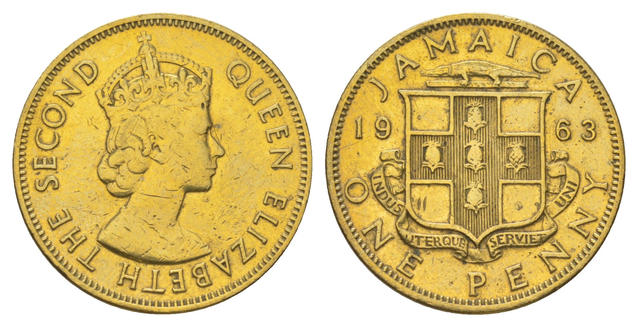 Ямайка 1 пенни 1963 KM 37 никель латунь 4628-733