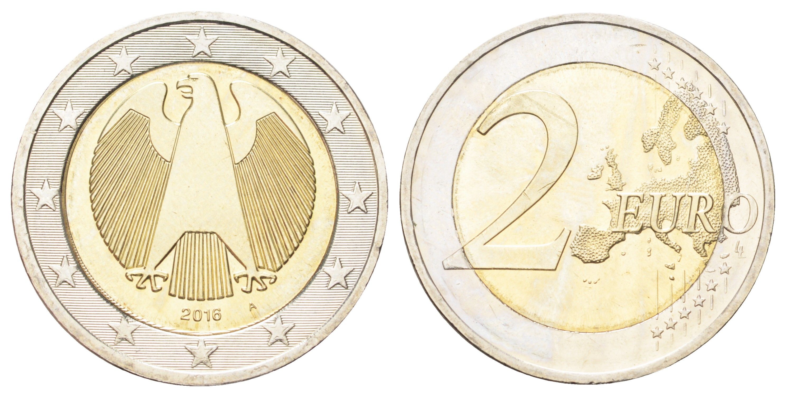 Германия 2 евро 2016 A KM 258 биметалл UNC 4695-851