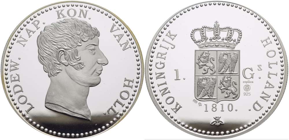НИДЕРЛАНДЫ МЕДАЛЬ ND 1 ГУЛЬДЕН 1810, ДИАМЕТР 45 ММ., ВЕС 31,33 ГР. серебро PROOF 01-149-34