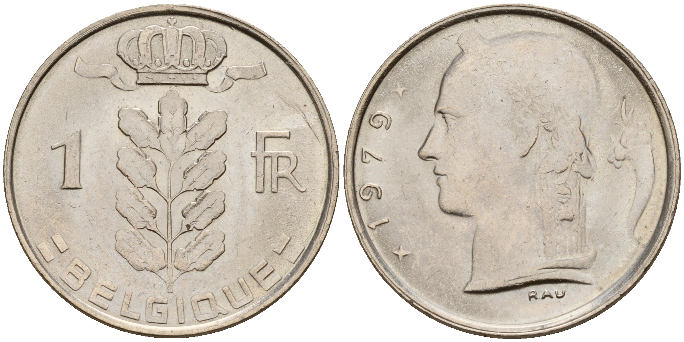 Бельгия 1 франк 1979 Belgique KM 142.1 медно-никель  UNC  4187-115