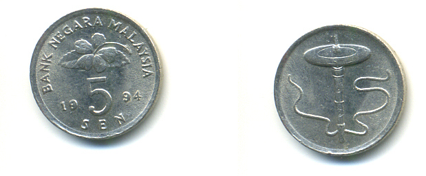 МАЛАЙЗИЯ 5 СЕН 1994 KM 50 медно-никель 176-757