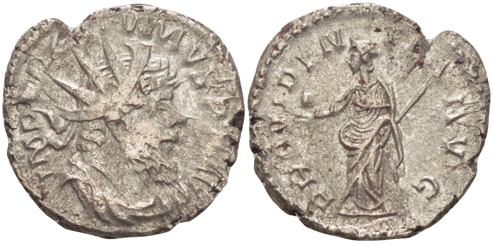 Римская Империя (императоры в Галлии) антониниан 260 - 269 Постум. IMP C POSTVMVS P F AVG / PROVIDENTIA AVG, Провиденция, держащая скипетр и сферу, Колония Агриппины, Good Very fine RIC 323 биллон 1073-13-37