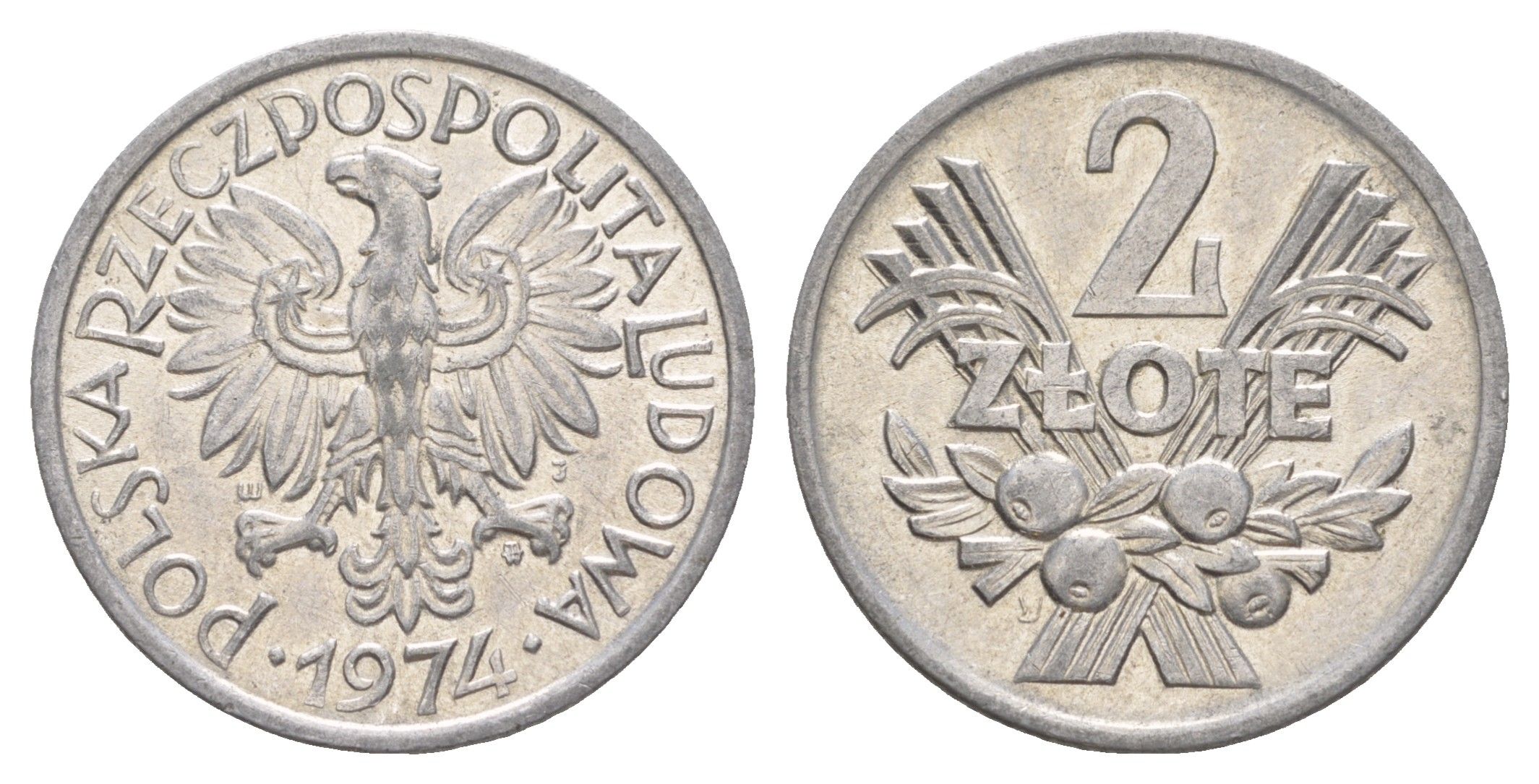 Польша 2 злотых 1974 Y 46 алюминий UNC 4626-731
