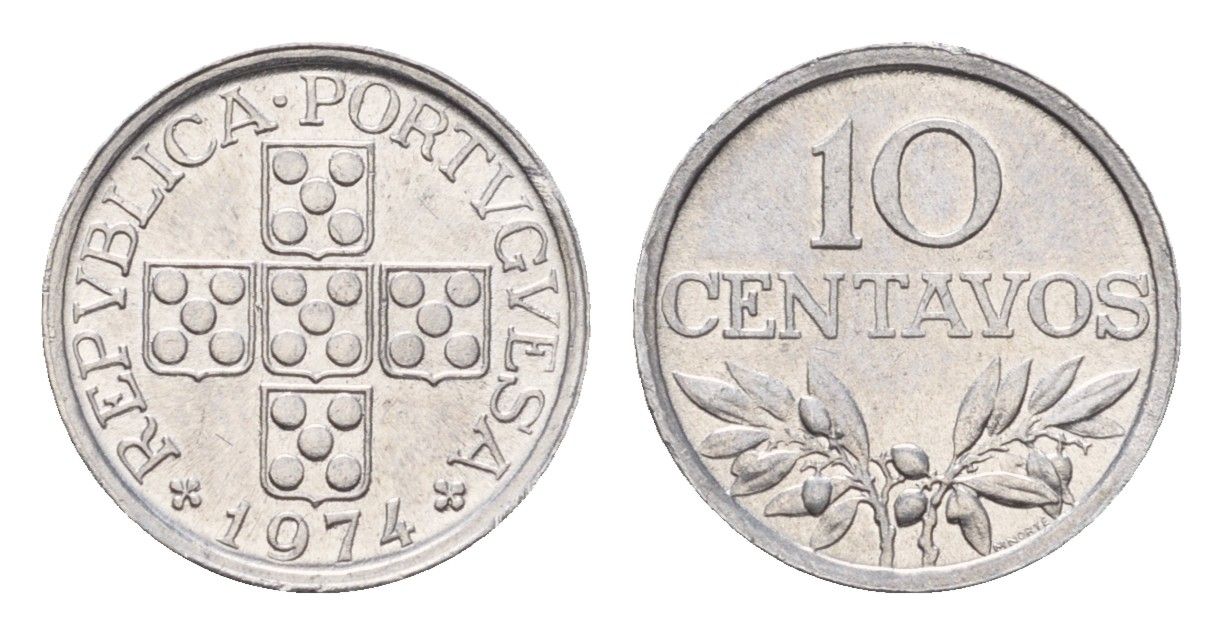 Португалия 10 сентаво 1974 KM 594 алюминий UNC 4679-529