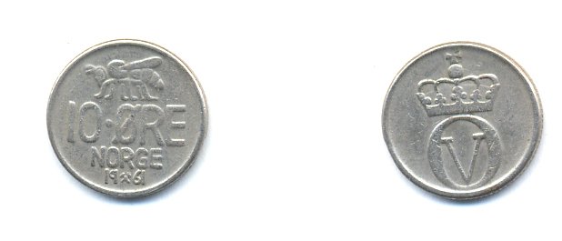 НОРВЕГИЯ 10 ЭРЕ 1961 ПЧЕЛА KM 411 медно-никель 4379-949