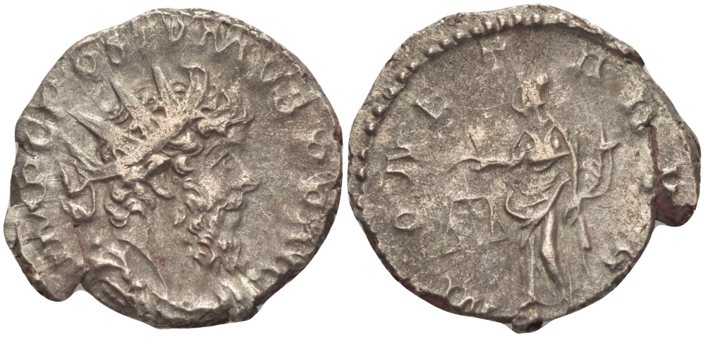 Римская Империя (императоры в Галлии) антониниан 260 - 269 Постум. IMP C POSTVMVS P F AVG / MONETA AVG, Монета с весами и рогом Изобилия, Колония Агриппины, Good Very fine RIC 315 биллон 1073-12-76