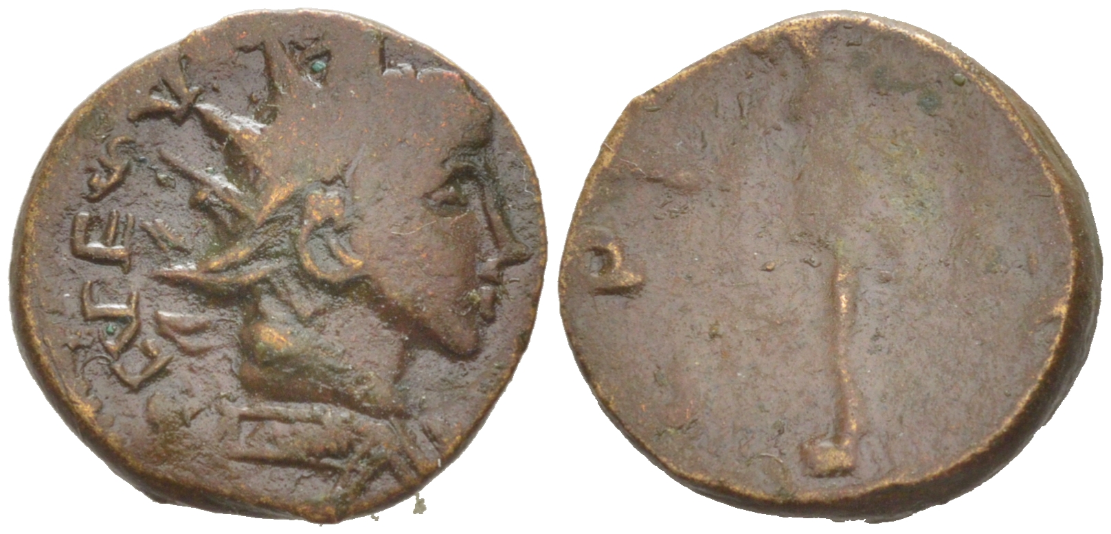 Римская Империя, императоры в Галлии антониниан 273 - 274 Тетрик II, локальная чеканка в Галлии RIC биллон 1073-24-33