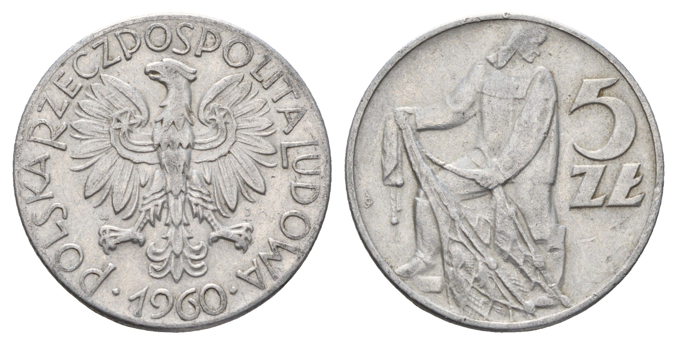 Польша 5 злотых 1960 Y 47 алюминий 4634-1113