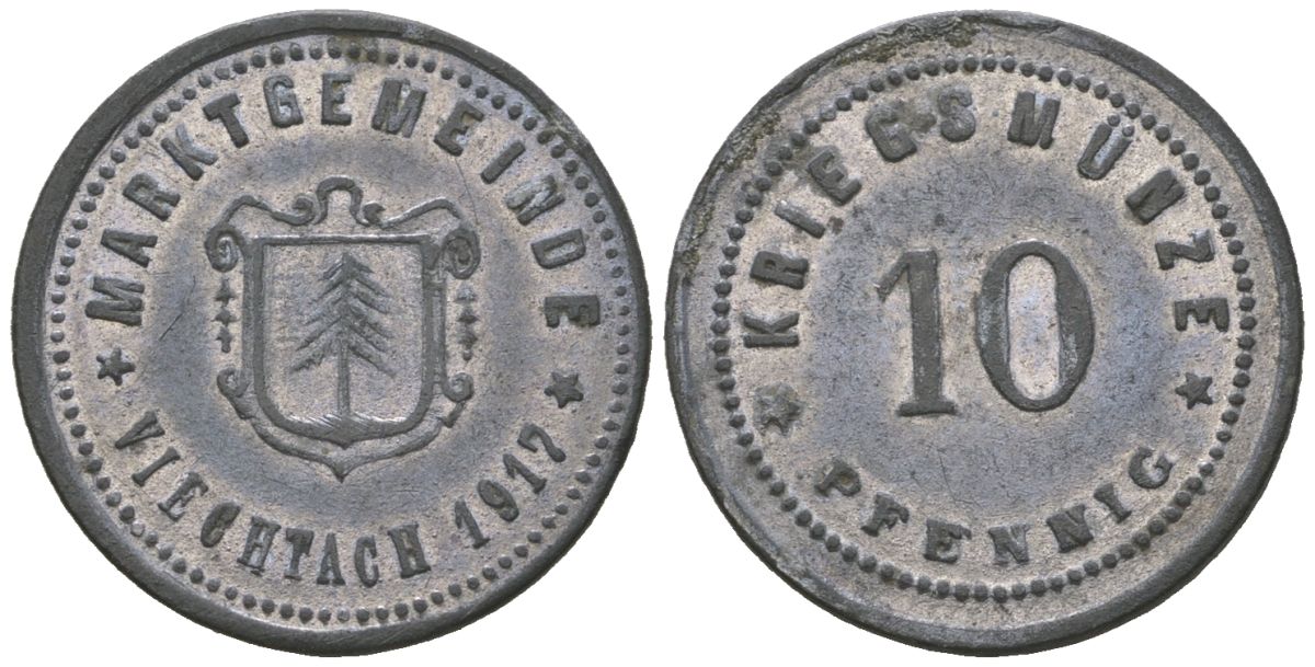 Фихтах (Бавария) 10 пфеннигов 1917 Funck 562.2 цинк 4379-349