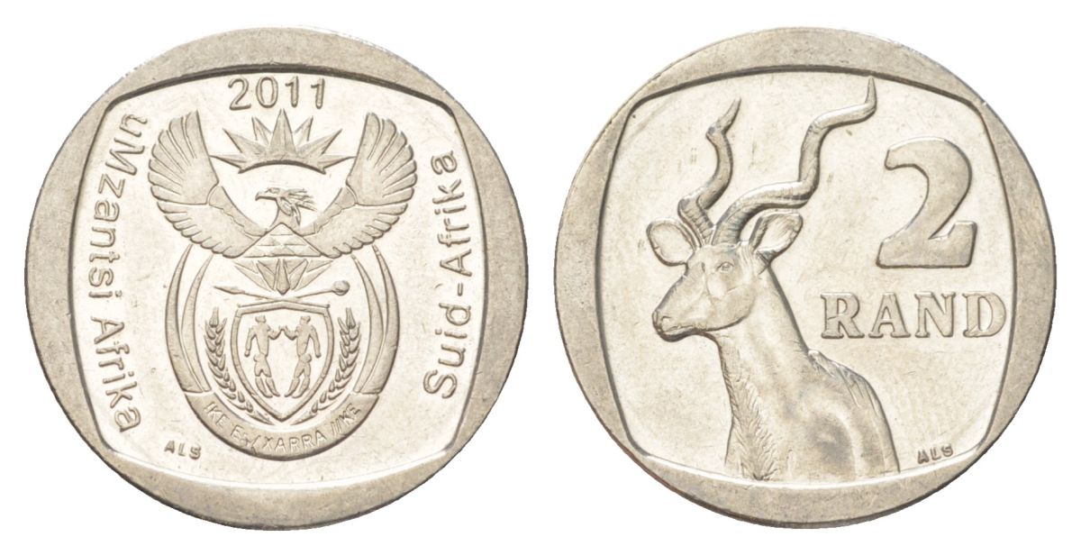 ЮАР 2 ранда 2011 KM 505 медь плакированная никелем UNC 4628-315