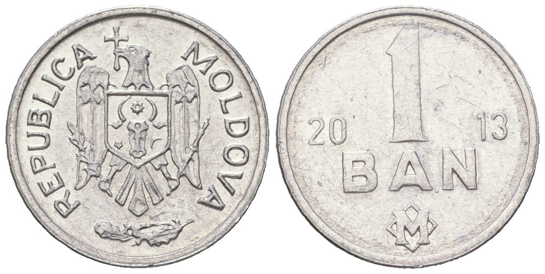 Молдавия 1 бань (бани) 2013 KM 1 алюминий aUNC 4621-561