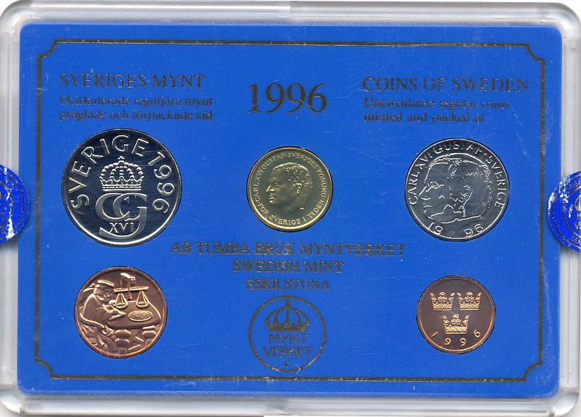 ШВЕЦИЯ НАБОР ИЗ 4 МОНЕТ 1996 04-062-198