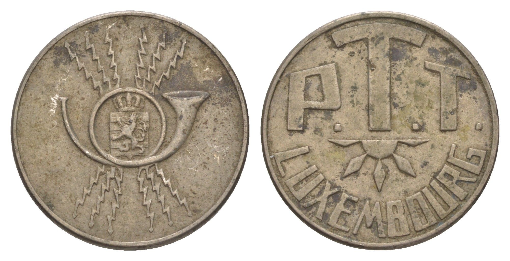 Люксембург телефонный жетон ND (1959-1965) PTT Weiller 1701, AK 001 медно-никель 4641-1036