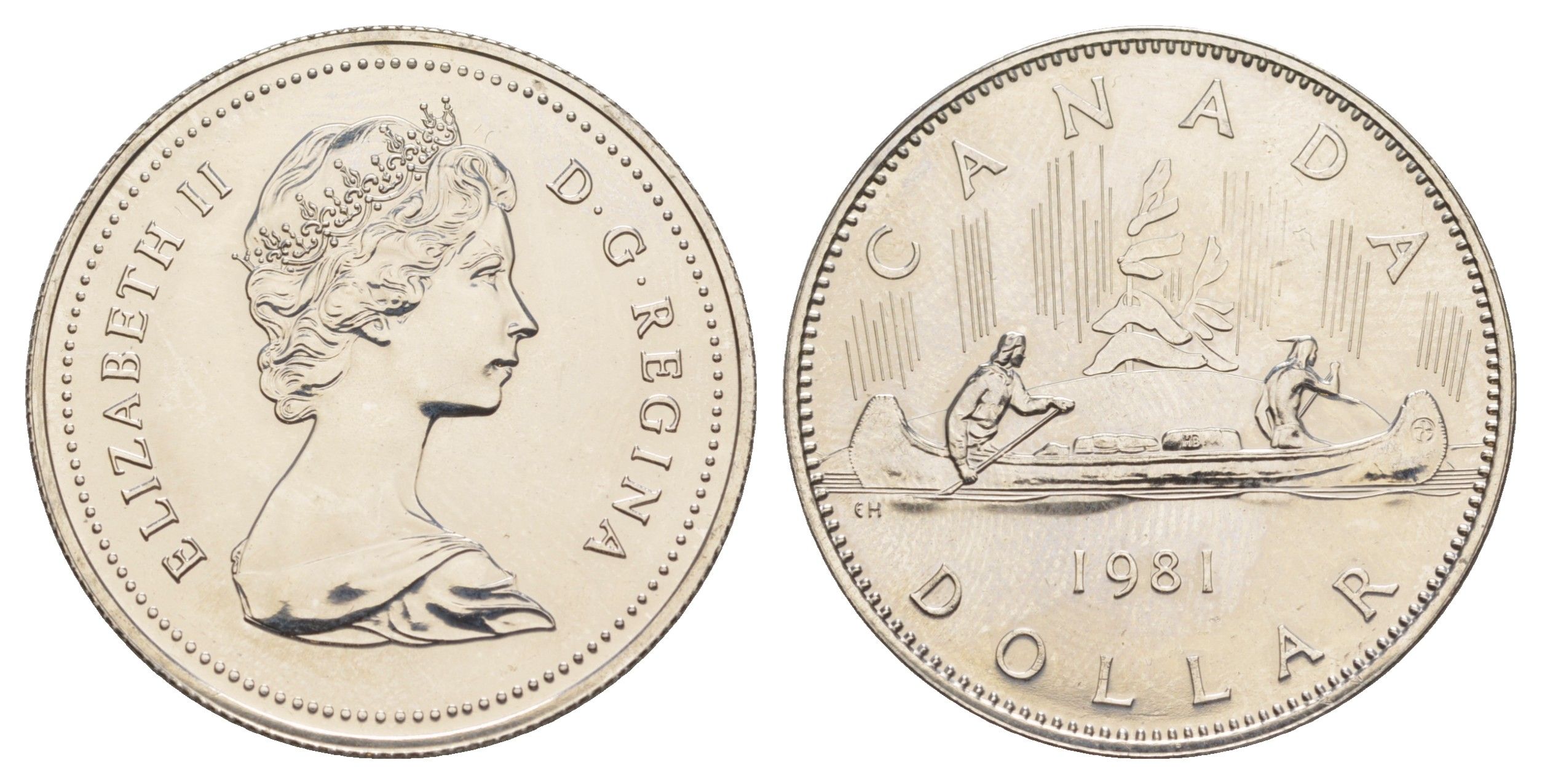 Канада 1 доллар 1981 Елизавета II (1952-2022), каноэ KM 120 никель PROOF-LIKE (BU) 4185-845