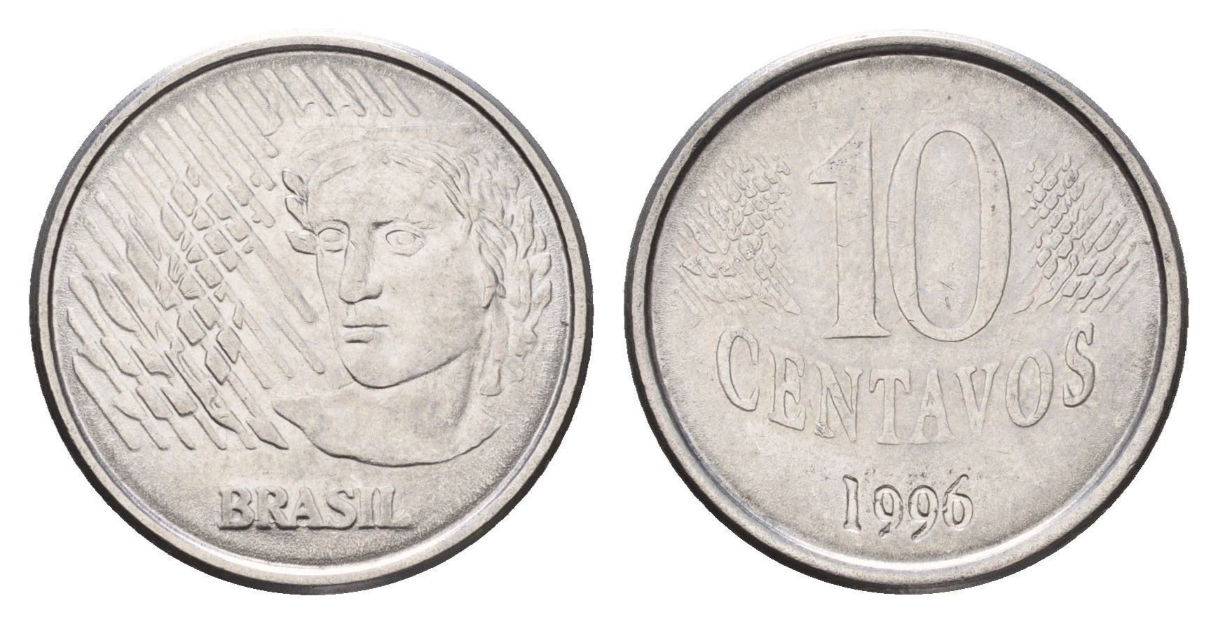 Бразилия 10 сентаво 1996 KM 633 нержавеющая сталь 4686-657