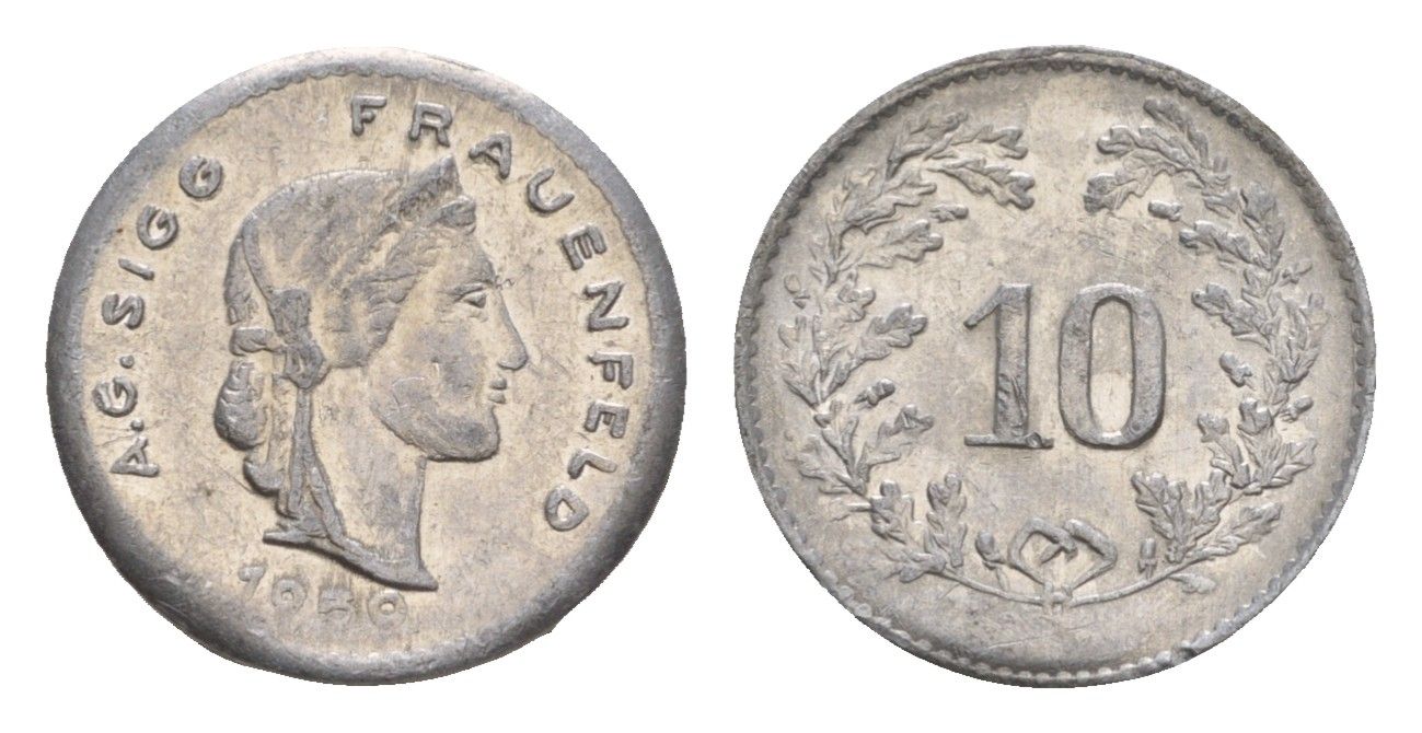 Франция игровой жетон в 10 франков 1950 диаметр 16 мм, вес 0,37 гр алюминий 4651-1227