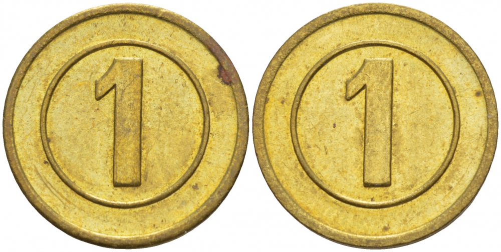 ЕВРОПА ЖЕТОН ИГРОВОЙ ND 1 желтый металл 4532-1121