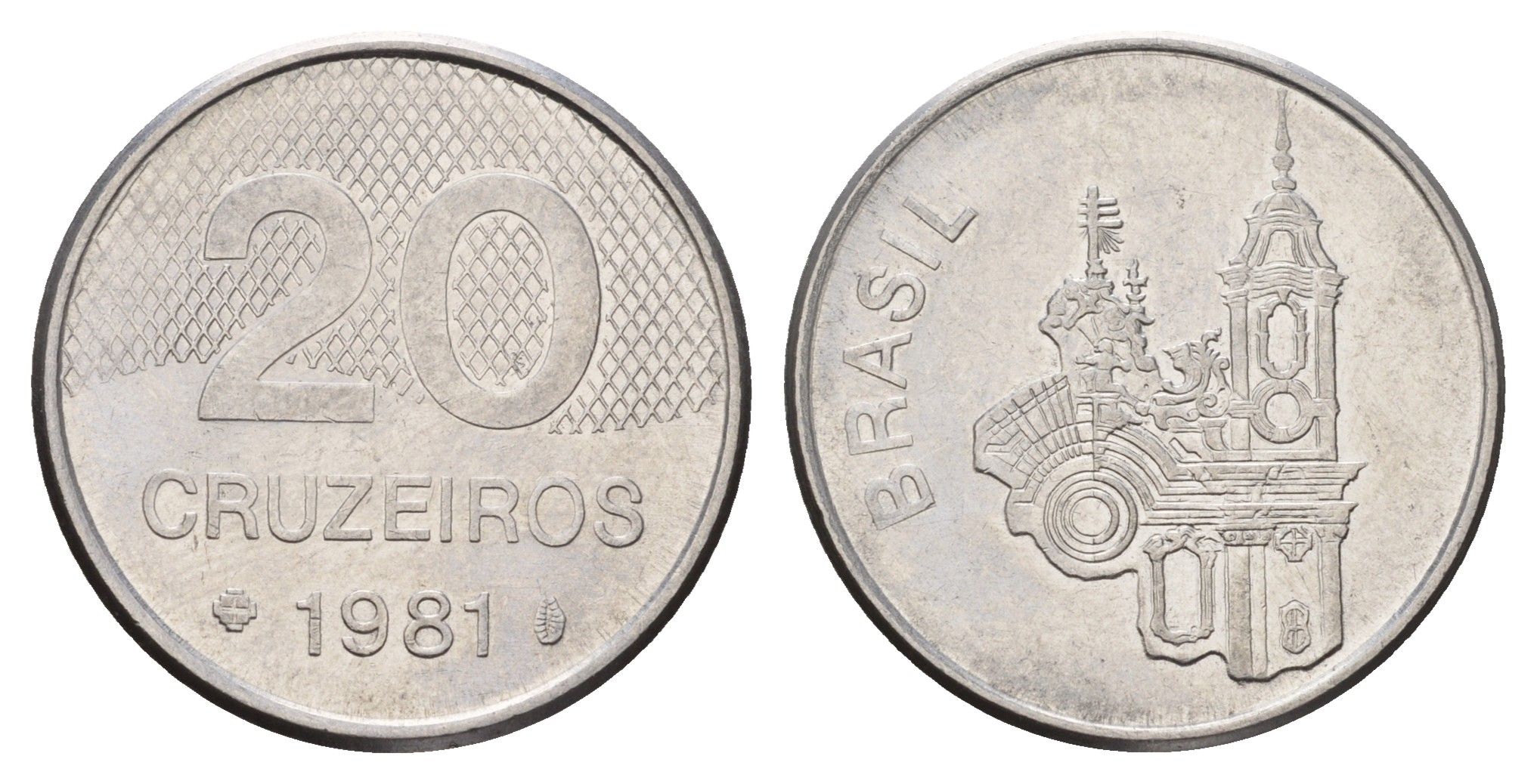 Бразилия 20 крузейро 1981 KM 593.1 нержавеющая сталь 4544-134
