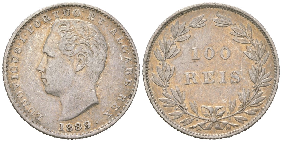 Португалия 100 реалов 1889 Луиш I (1861-1889) KM 510 серебро 4611-311